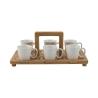 Set di 6 tazzine in porcellana da caffè 90ml con vassoio Essential Sconti