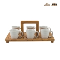 Set di 6 tazzine in porcellana da caffè 90ml con vassoio Essential Promozione