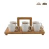 Set di 6 tazzine in porcellana da caffè 90ml con vassoio Essential Promozione