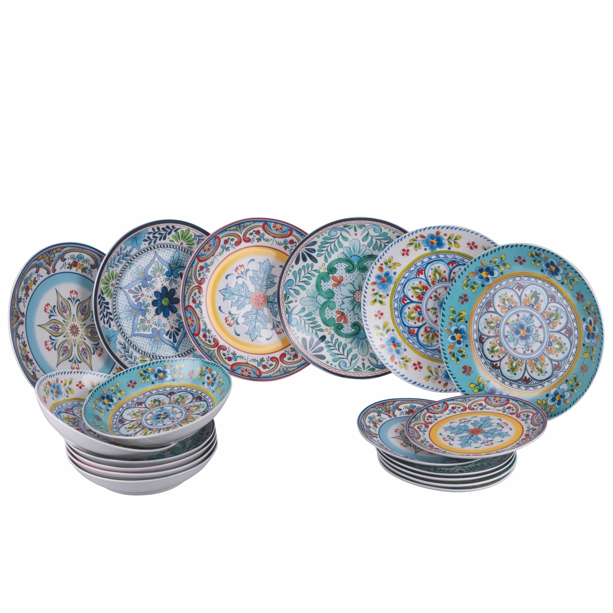 Servizio di piatti 18 pezzi in porcellana 6 persone Andalusia Promozione Servizio di piatti 18 pezzi in porcellana 6 persone Andalusia Promozione