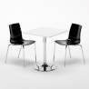 Weiß Quadratisch Tisch und 2 Stühle Farbiges Transparent Grand Soleil Lollipop Titanium Katalog
