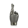 Skulptur Harz Metalleffekt gekreuzte Finger moderne Statue Aira Rabatte