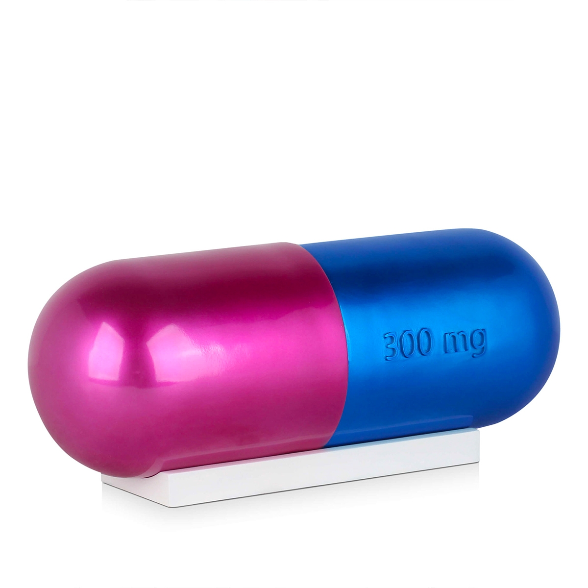 Scultura moderna in resina effetto metallo pillola blu e fucsia Sira-BV Promozione Scultura moderna in resina effetto metallo pillola blu e fucsia Sira-BV Promozione