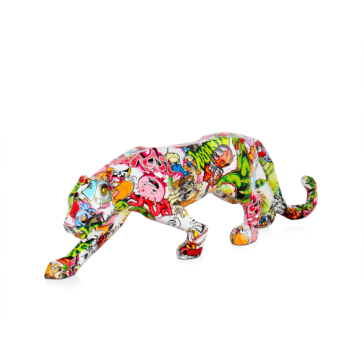 Skulptur aus Harz Panther modern Pop Art Graffiti Kari-PA Aktion Skulptur aus Harz Panther modern Pop Art Graffiti Kari-PA Aktion