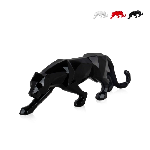 Scultura in resina laccata statua moderna pantera low poly Kari-L Promozione