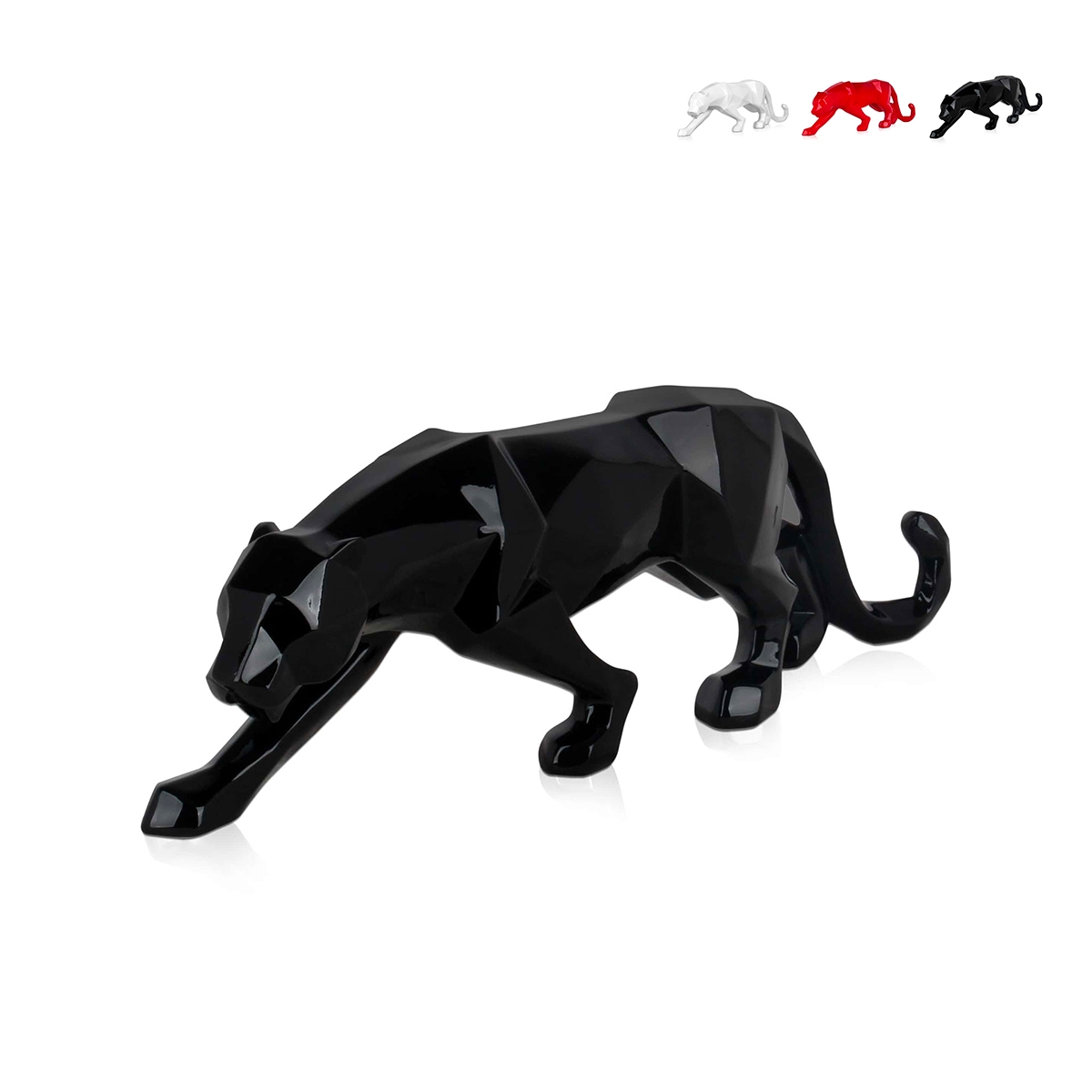Statue moderne panthère en résine laquée low poly Kari-L Promotion Statue moderne panthère en résine laquée low poly Kari-L Promotion