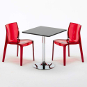 Schwarz Quadratisch Tisch und 2 Stühle Farbiges Polypropylen-Innenmastenset Grand Soleil Femme Fatale Phantom Rabatte