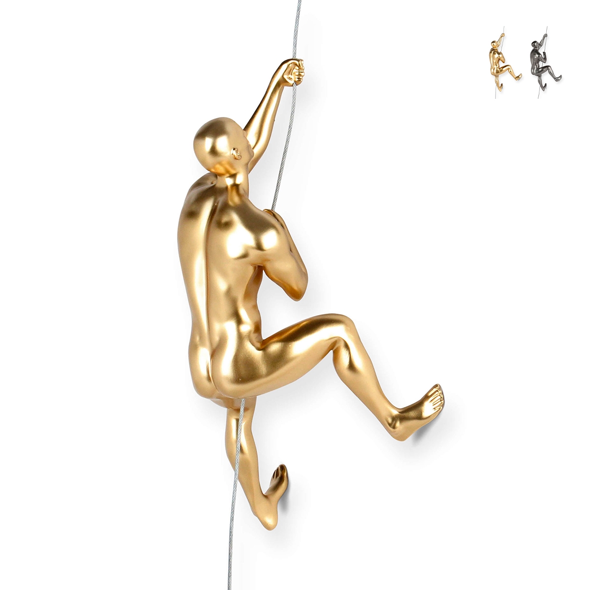 Wandskulptur aus Kunstharz Kletterer mit Metalleffekt Design Vero-M Lagerbestand Wandskulptur aus Kunstharz Kletterer mit Metalleffekt Design Vero-M Lagerbestand