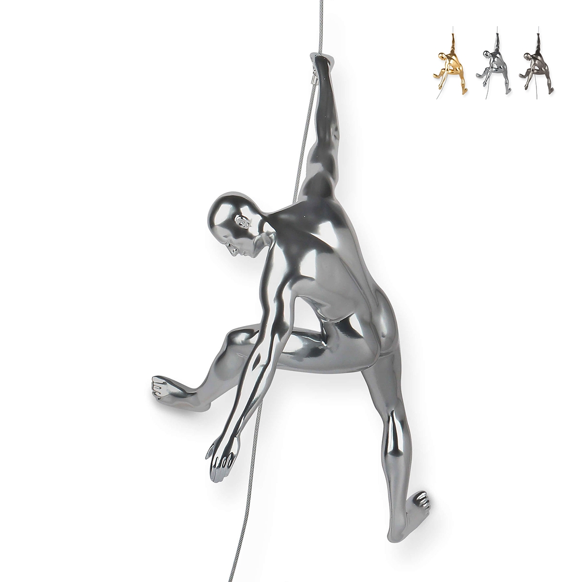 Statuetta scalatore scultura in resina da parete effetto metallo Bata-M Promozione Statuetta scalatore scultura in resina da parete effetto metallo Bata-M Promozione