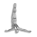 Scultura moderna da parete tuffatore in resina effetto metallo Veda-M Misure