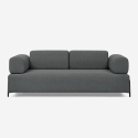 Divano modulare 3 posti design moderno componibile con tavolini Diadema Sconti