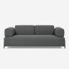 Divano modulare 3 posti design moderno componibile con tavolini Diadema Sconti