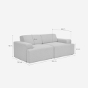 Divano 2 posti in tessuto design moderno 202x100x76cm Acamar 