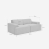 Divano 2 posti in tessuto design moderno 202x100x76cm Acamar 
