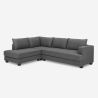 Divano design angolare 3 posti moderno in tessuto grigio Alhena Vendita