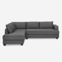 Divano design angolare 3 posti moderno in tessuto grigio Alhena Offerta