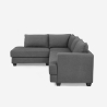Divano design angolare 3 posti moderno in tessuto grigio Alhena Saldi