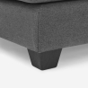 Divano design angolare 3 posti moderno in tessuto grigio Alhena Stock