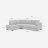 Divano design angolare 3 posti moderno in tessuto grigio Alhena Scelta