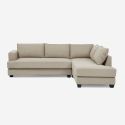 Divano 3 posti angolare di design con penisola in tessuto beige Avior Offerta