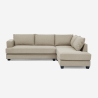 Divano 3 posti angolare di design con penisola in tessuto beige Avior Offerta