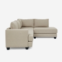 Divano 3 posti angolare di design con penisola in tessuto beige Avior Saldi
