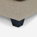 Divano 3 posti angolare di design con penisola in tessuto beige Avior Stock