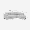 Divano 3 posti angolare di design con penisola in tessuto beige Avior Scelta