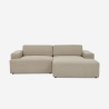 Divano design moderno 3 posti con chaise longue destra in tessuto Toliman Vendita