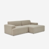 Divano design moderno 3 posti con chaise longue destra in tessuto Toliman Offerta