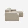 Divano design moderno 3 posti con chaise longue destra in tessuto Toliman Saldi