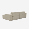 Divano design moderno 3 posti con chaise longue destra in tessuto Toliman Sconti
