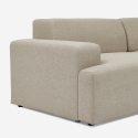 Divano design moderno 3 posti con chaise longue destra in tessuto Toliman Stock