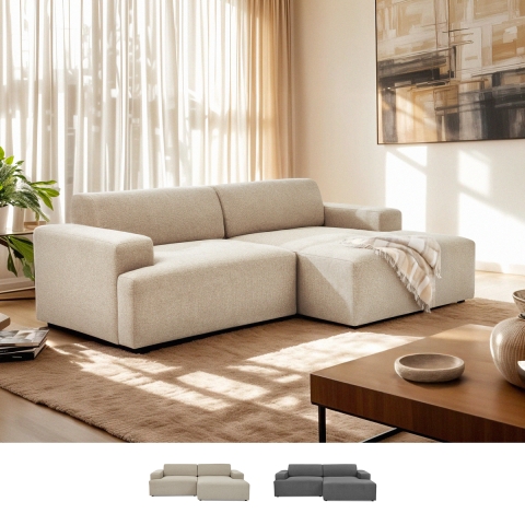 Sofa modernes Design 3-Sitzer mit rechtem Liegesessel aus Stoff Toliman Aktion