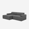 Divano design 3 posti con chaise longue sinistra in tessuto Seginus Offerta