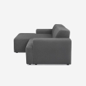 Divano design 3 posti con chaise longue sinistra in tessuto Seginus Saldi