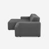 Divano design 3 posti con chaise longue sinistra in tessuto Seginus Saldi