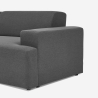 Divano design 3 posti con chaise longue sinistra in tessuto Seginus Stock