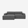 Divano design 3 posti con chaise longue sinistra in tessuto Seginus Vendita