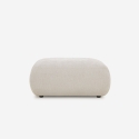 Divano design moderno componibile 2 posti in tessuto con pouf Yuna-2P Sconti