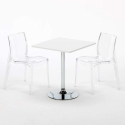 Weiß Quadratisch Tisch und 2 Stühle Farbiges Polypropylen-Innenmastenset Grand Soleil Femme Fatale Demon Auswahl