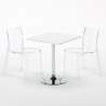Weiß Quadratisch Tisch und 2 Stühle Farbiges Polypropylen-Innenmastenset Grand Soleil Femme Fatale Demon Auswahl