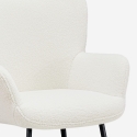 Poltrona da salotto moderna in tessuto bouclé bianco Womb Stock