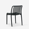 Sedia da esterno giardino moderna in polipropilene bianco nero Sawas Stock