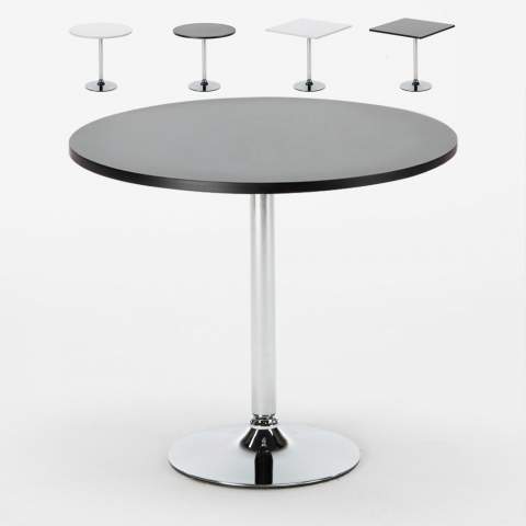 Kaffee Tisch Rund und Quadratisch Weiß Schwarz 70x70 Bistrot Aktion