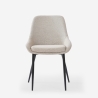 Sedia moderna da cucina in tessuto con gambe in metallo nero Piros Stock