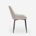 Sedia moderna da cucina in tessuto con gambe in metallo nero Piros Modello