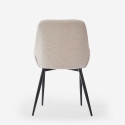 Sedia moderna da cucina in tessuto con gambe in metallo nero Piros Caratteristiche