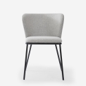 Sedia per sala da pranzo di design moderno in tessuto gambe nere Lasta Modello