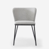 Sedia per sala da pranzo di design moderno in tessuto gambe nere Lasta Modello